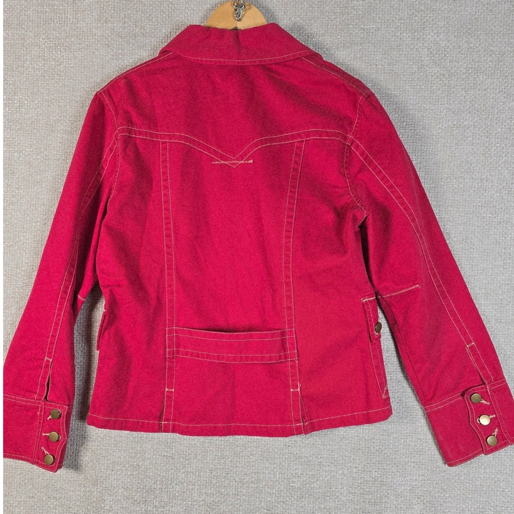 Roper Pink Denim Western Jacket Womens Large Pink Jean Blazer Cowgirl Rodeo Vtg - Picture 8 of 12